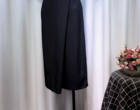 黑色半身裙女2021新款春夏中长款高腰适合...