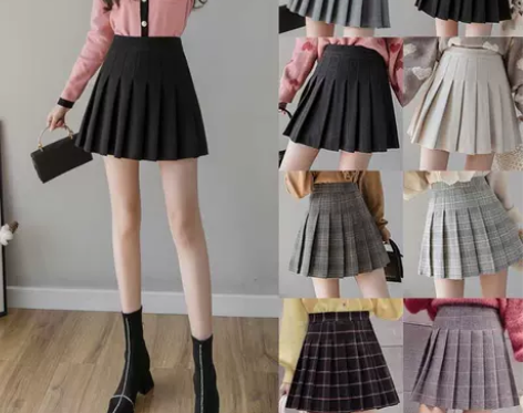 毛呢百褶裙半身裙a字裙子秋冬款2017韩版...