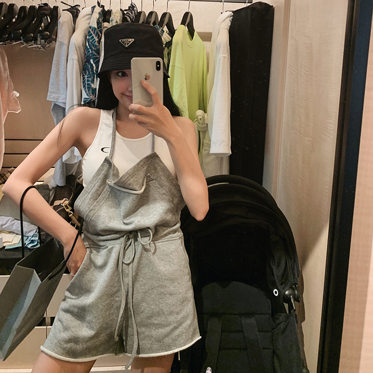 openlady女侠店挂脖吊带短裤女夏季运...