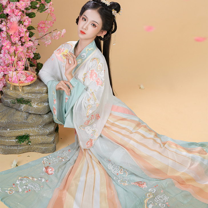 青柠 墨子研原创汉服女中国风晋制齐腰交领襦...