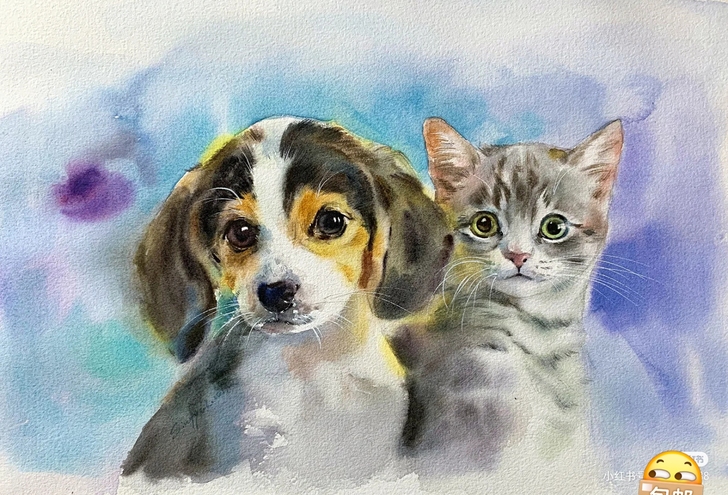 水彩画纯手绘，108一张包邮