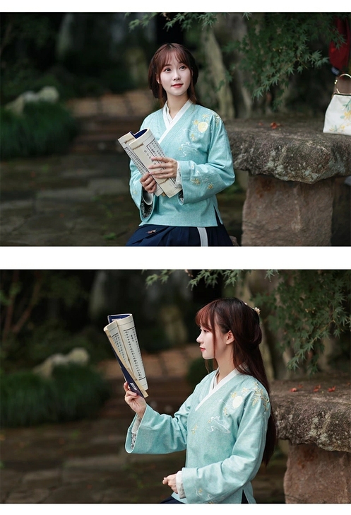 玉树悬秋 清水溪原创设计 刺绣改良汉服女毛...