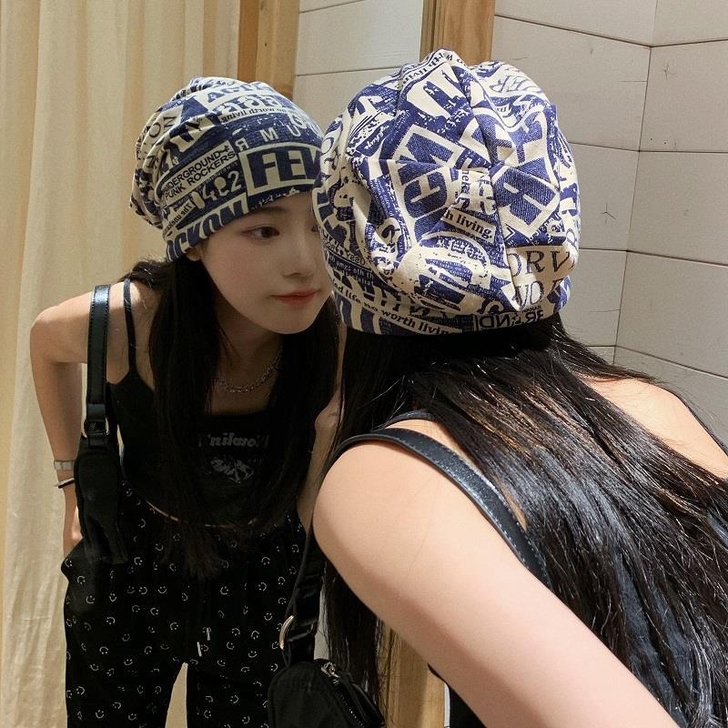 美式复古薄款堆堆帽女夏季情侣素颜帽子时尚头...