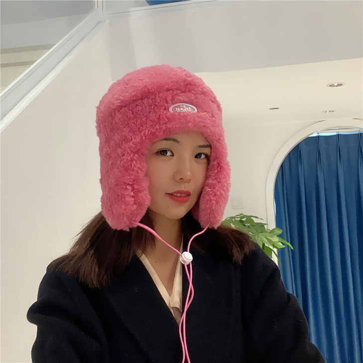 帽子女冬季保暖毛绒雷锋帽骑车防风遮脸护耳帽...