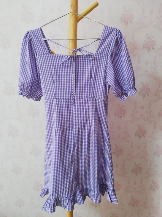 低价出！紫格裙，几乎全新仅试穿！（身高16...