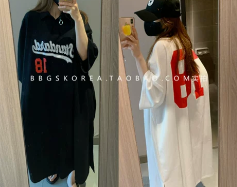 达达叶设计款2022夏季polo领宽松大码...