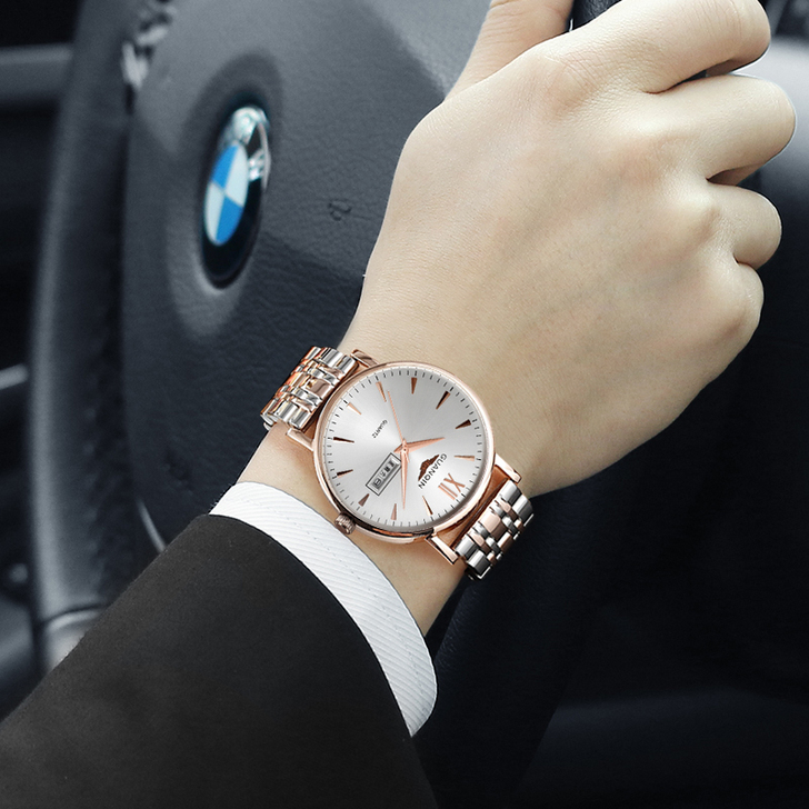 冠琴手表男士钢带 男表防水潮流简约石英表男...