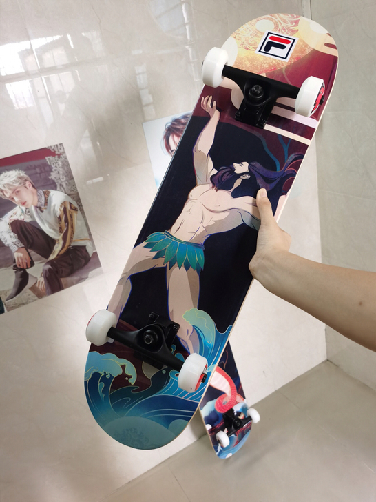 进口全新FILA滑板代步刷街儿童滑板初学者...