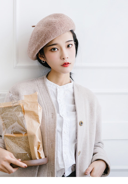 全新 女买回来没带过帽子女秋冬贝雷帽女韩版...