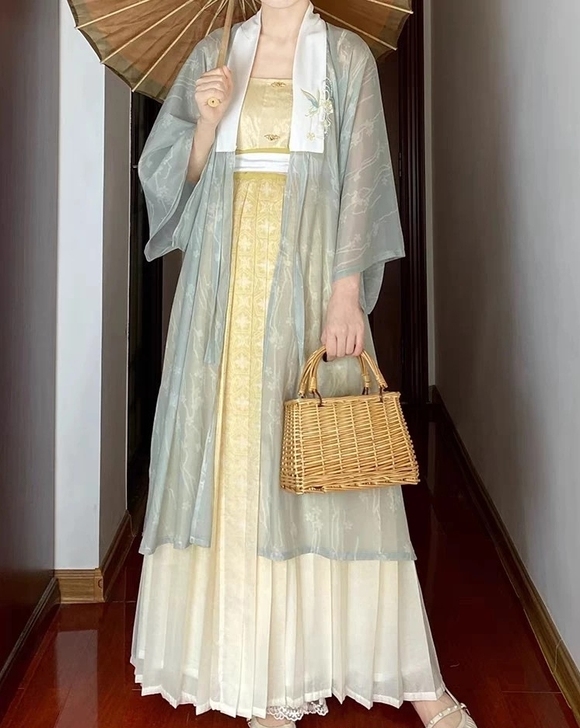 墨子研汉服女【清夏】明制合领衫半袖长衫日常...