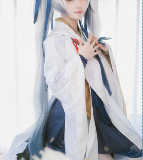 喵屋小铺2018雪初音cos s码衣服+假...