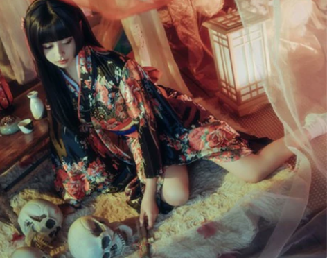 地狱少女宵伽cos服阎魔爱小爱原版振袖和服...