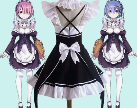 【退圈不换】一套蕾姆cos服 衣+假发+裙...