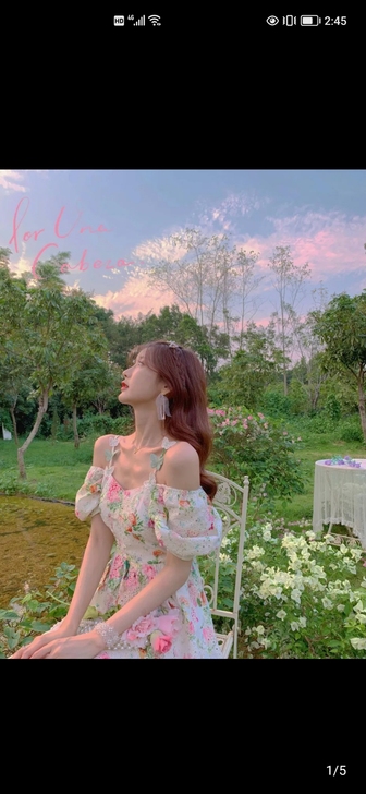 s码妖精的美美蔷薇花两穿连衣裙全新