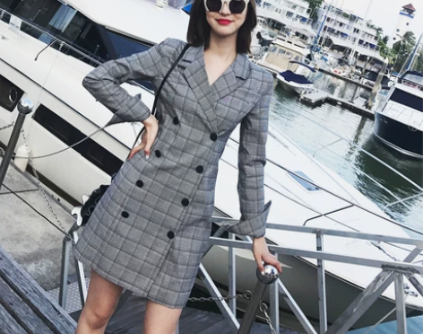 openlady新款OL风宽松中性风格子收...