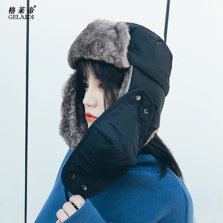 帽子女冬雷锋帽保暖加厚韩版户外防寒可爱骑车...