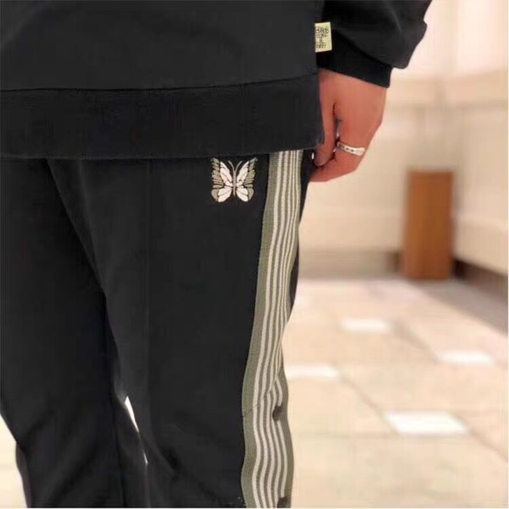 老夫子 NEEDLES 侧边排扣蝴蝶刺绣织...