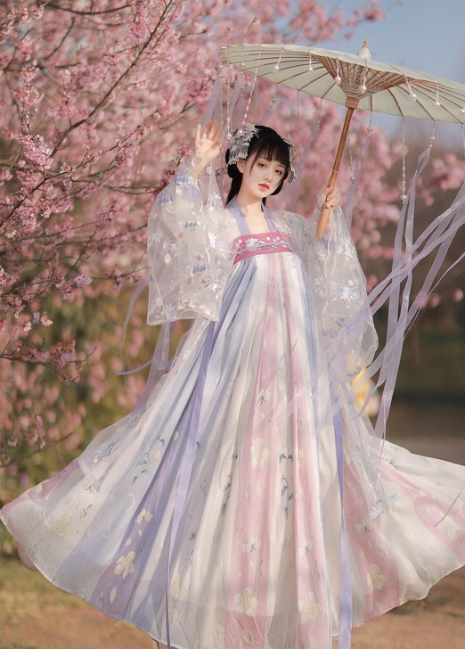 【樱洛】茗月萱齐胸襦裙套装汉服女刺绣正品春...