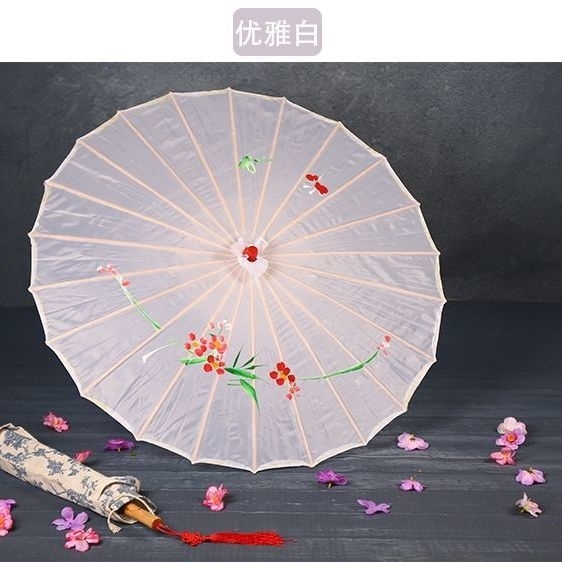 古典绸布伞旗袍走秀伞舞蹈中国古风油纸伞跳舞...
