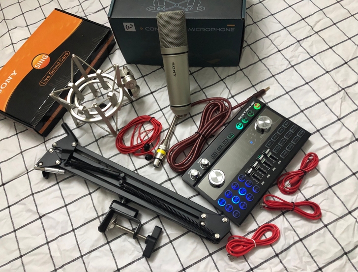 索尼手机电脑通用直播声卡变声器设备全套装麦...