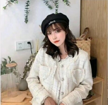 贝雷帽八角帽女帽子冬,黑色橘红色都有,全新...