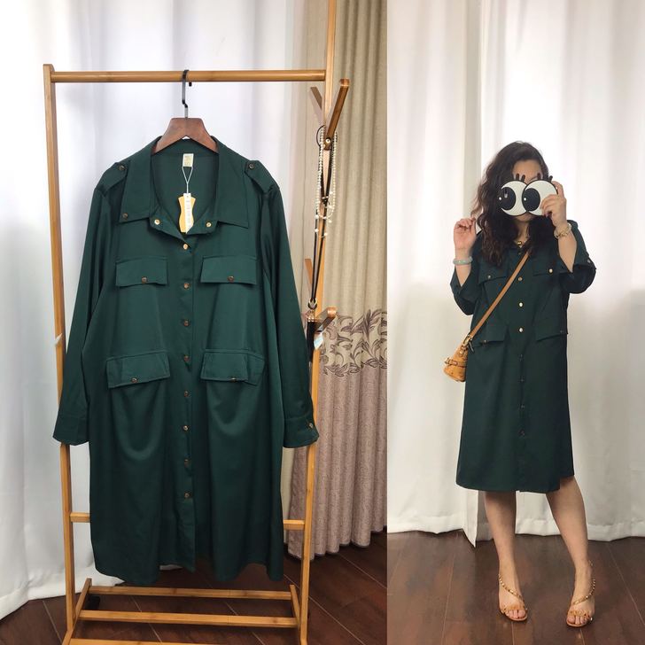 天扬家 包邮 军旅风帅气有型宽松超显瘦墨绿...