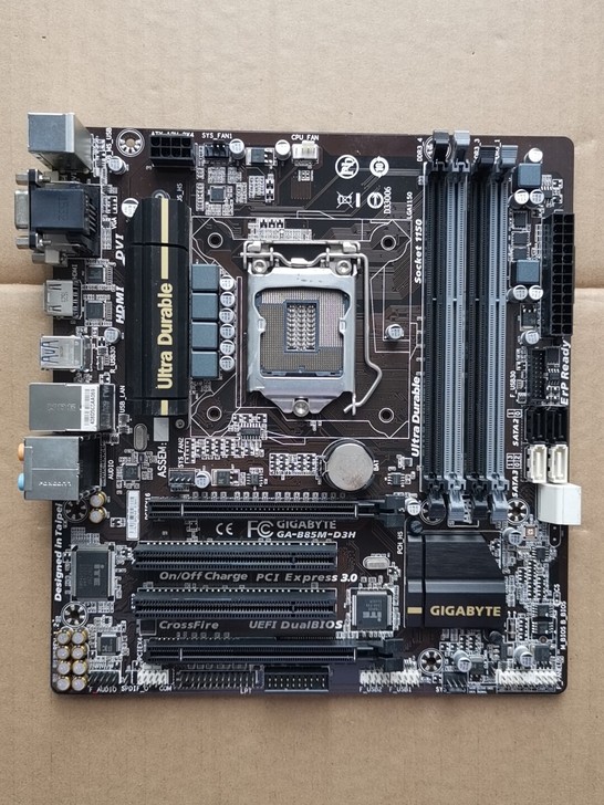 技嘉B85M-D3H主板，拆机板，带挡板，...