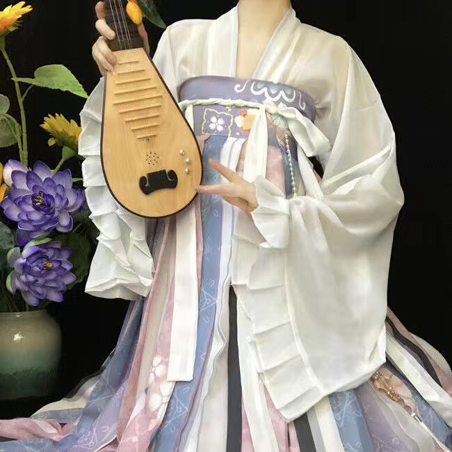 晴雅记【花千术】原创汉服女唐制一片式复原印...