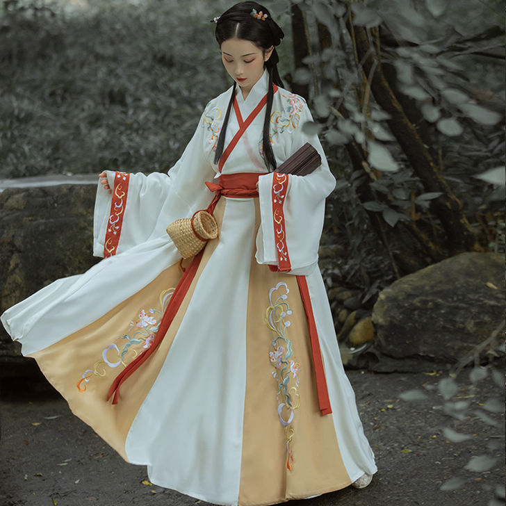 笑寒千韵岗原创中国风汉服女晋制襦裙十二破交...