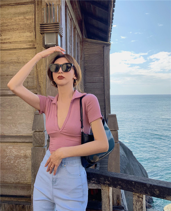 晶美雅 蕾丝雪纺衫