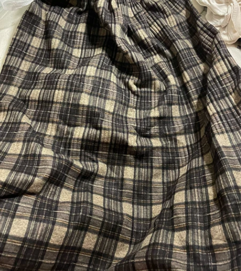 格纹裙子 中裙75cm 秋冬款 绒面 主页...