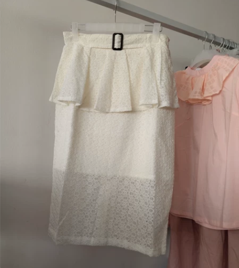 韩版秋冬半身裙毛呢裙格子高腰松紧腰过膝中裙...