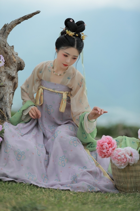 六仙书阁采花9号汉宫春晓图复原对襟单衫交窬...