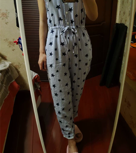 连体裤，背背裤女春夏款，长132，胸围42...