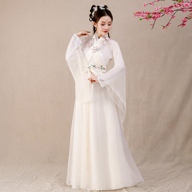 古装汉服女中国风女飘逸古风仙侠古筝合唱古典...