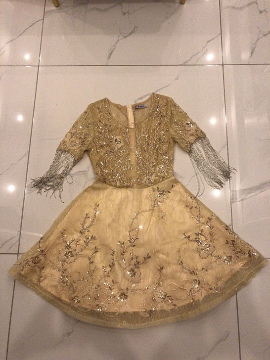 礼服裙。姐姐结婚的时候买的，天气不好没穿上...