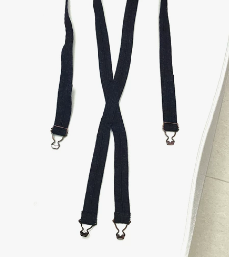 YKK牛仔背带裤上的带子牛仔布吊带YKK纯...