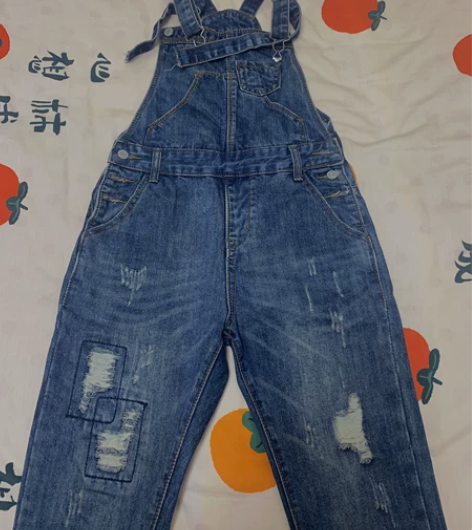 女款背带牛仔裤 颜色分类:牛仔色，尺寸:2...