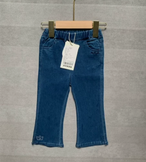 秋冬季女童微喇牛仔裤2022韩版复古洋气喇...