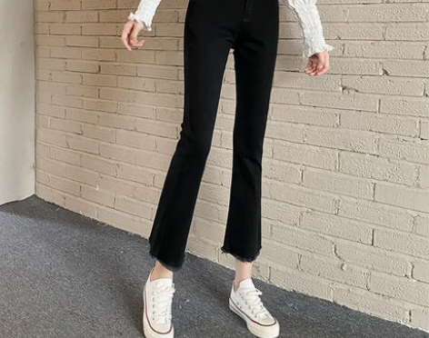 小米熊2022春秋新款牛仔裤女修身高腰显瘦...