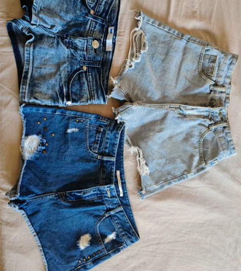 牛仔短裤，腰围34，浅色腰围31，26元每...