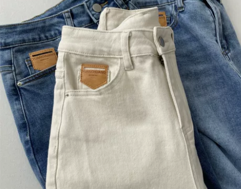 高腰直筒牛仔裤女 春季新款韩版宽松弹力九分...