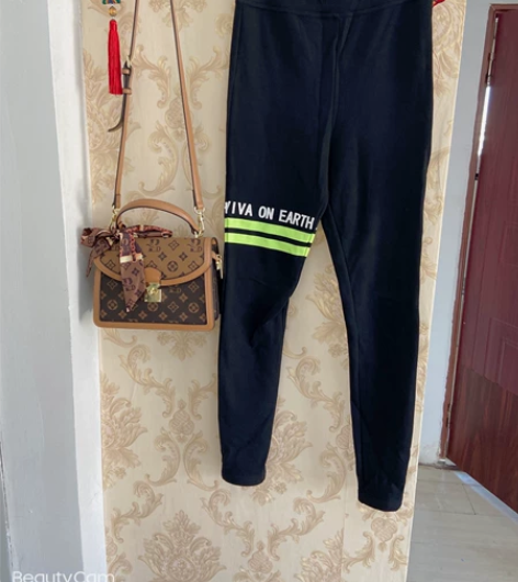 全新地球家弹力高腰休闲裤，m码，松紧腰围6...