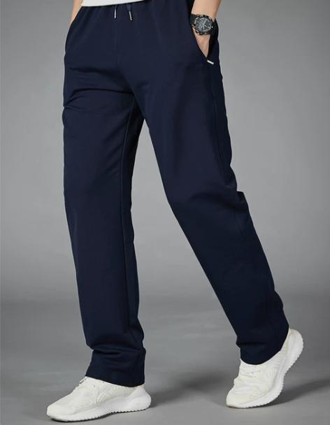 裤子男休闲裤男士运动裤直筒秋季宽松裤长裤胖...