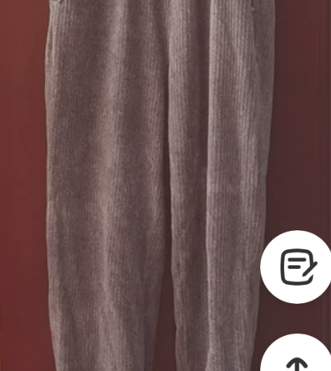 秋冬灰色高腰阔腿运动条绒裤新款灯芯绒宽松束...