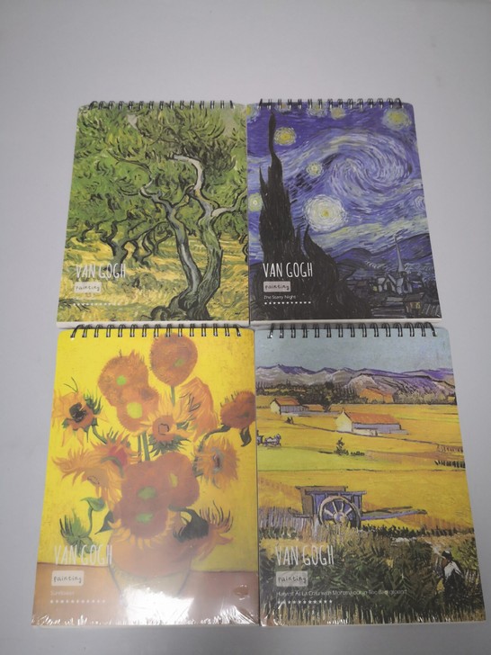 梵高风油画速写本，本夹子