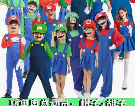 超级马里奥衣服超级玛丽衣服万圣节cos服大...
