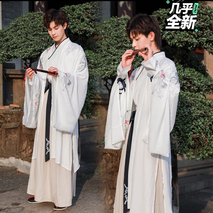 夏季汉服男士女士正版原创白色中国风古风古装...