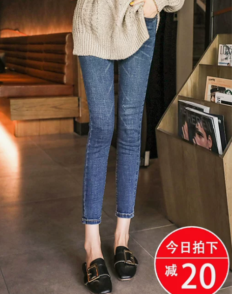 牛仔铅笔裤 铅笔紧身裤女秋冬季2022年新...