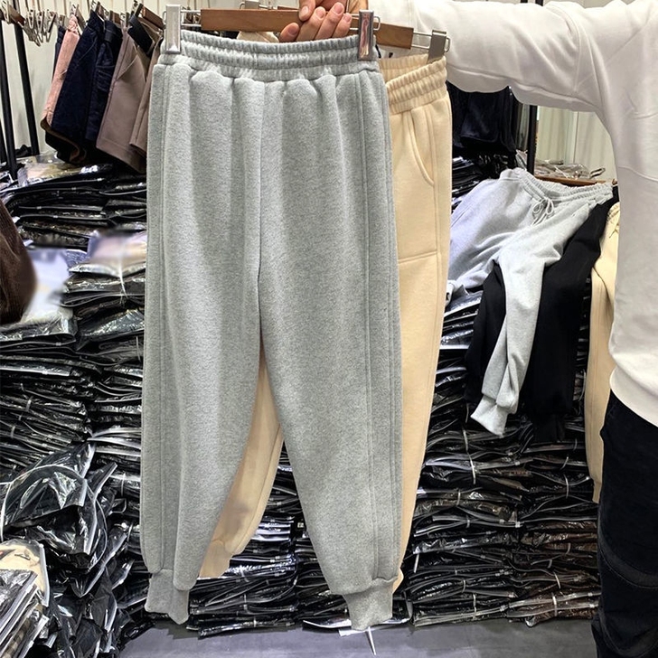 秋冬加绒特价卫裤女冬季加厚宽松哈伦九分小个...